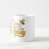 Sweet like Honey Retro Typografie Kaffeetasse (Vorderseite Links)