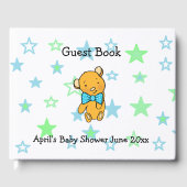 Sweet Lil Teddy Bear Boy's Baby Shower Gästebuch (Vorderseite)