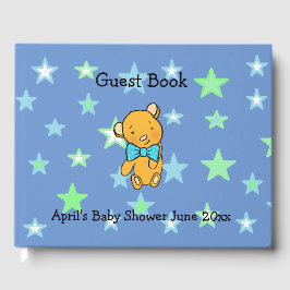 Sweet Lil Teddy Bear Boy's Baby Shower Gästebuch