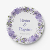 Sweet Lila Blumenhochzeit Pappteller (Vorderseite)