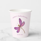 Sweet Lila Dragonfly - Babydusche Pappbecher (Vorderseite)