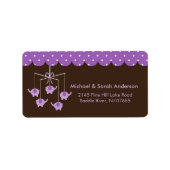 Sweet Lila Elephant Mobile Address Label Adressaufkleber (Vorne)