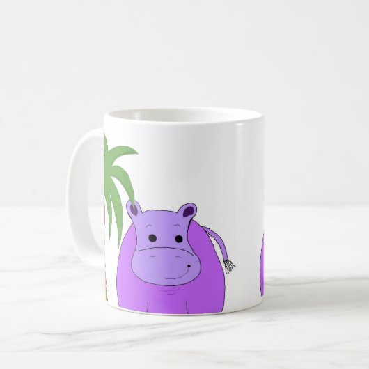 Sweet Lila Hippo Kaffeetasse (Vorderseite Links)