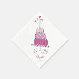 Sweet Lila Hochzeitstorte Chic Brautparty Party Serviette