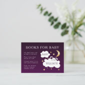 Sweet Lila Lullaby Book Request Baby Shower Begleitkarte (Stehend Vorderseite)