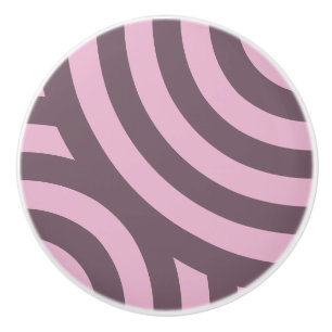 Sweet Lilac Geometric Curved Stripes Muster Keramikknauf