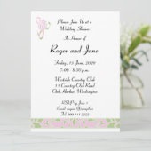 Sweet Lilac, Margarita Damask Brautparty Einladung (Stehend Vorderseite)