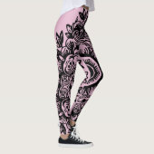 Sweet Lilac mit Black Damask Muster Athletic Leggings (Rechts)