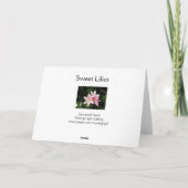 Sweet Lilies Card Karte (Rückseite)