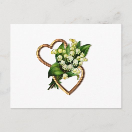 Sweet Lily of the Valley mit zwei Herzen Postkarte (Vorderseite)