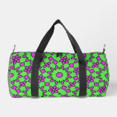 Sweet Lime Green & Lila Floral Muster Duffle Bag (Rückseite)