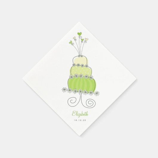 Sweet Lime Green Wedding Cake Brautparty Party Serviette (Ecke)