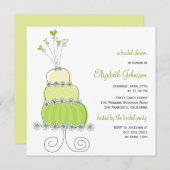 Sweet Limone Hochzeitstorte Chic Brautparty laden Einladung (Vorne/Hinten)