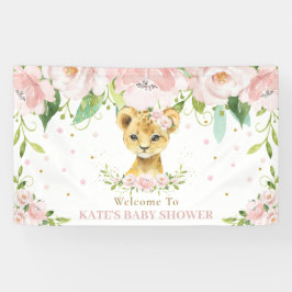 Sweet Lion Cub Blush Pink Floral Hintergrund Willk Banner