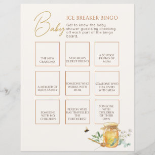 Sweet Litey Honey Baby Shower Bingo Game
