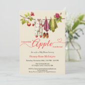 Sweet Little Apple Baby Shower | Fall Rustic Baby Einladung (Stehend Vorderseite)