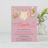 Sweet Little Apple Baby Shower | Fall Rustic Baby Einladung (Stehend Vorderseite)