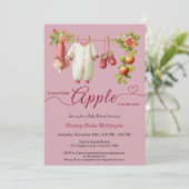 Sweet Little Apple Baby Shower | Fall Rustic Baby Einladung (Stehend Vorderseite)