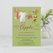 Sweet Little Apple Baby Shower | Fall Rustic Baby  Einladung (Stehend Vorderseite)