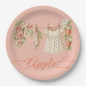 Sweet Little Apple Baby Shower | Fall Rustic Baby Pappteller (Vorderseite)