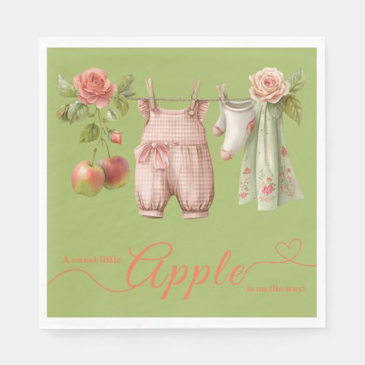 Sweet Little Apple Baby Shower | Fall Rustic Baby  Serviette (Vorderseite)
