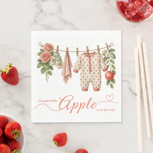 Sweet Little Apple Baby Shower | Fall Rustic Baby  Serviette (Beispiel)