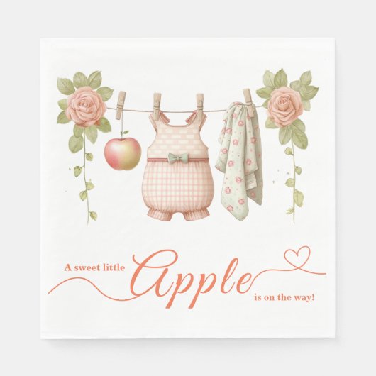 Sweet Little Apple Baby Shower | Fall Rustic Baby  Serviette (Vorderseite)