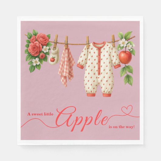 Sweet Little Apple Baby Shower | Fall Rustic Baby Serviette (Vorderseite)