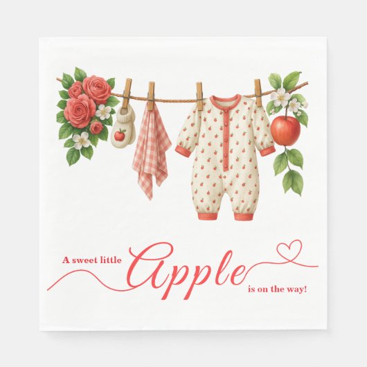 Sweet Little Apple Baby Shower | Fall Rustic Baby Serviette (Vorderseite)