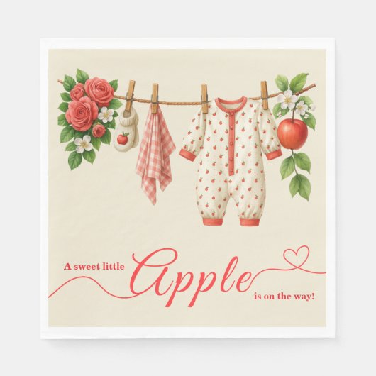 Sweet Little Apple Baby Shower | Fall Rustic Baby Serviette (Vorderseite)