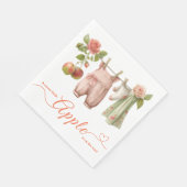 Sweet Little Apple Baby Shower | Fall Rustic Baby  Serviette (Ecke)