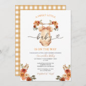 Sweet Little Baby Clothesline Floral Baby Dusche Einladung (Vorne/Hinten)