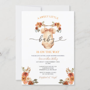 Sweet Little Baby Clothesline Floral Baby Dusche Einladung