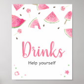 Sweet Little Baby Watermelon Babydusche Getränke Poster (Vorne)