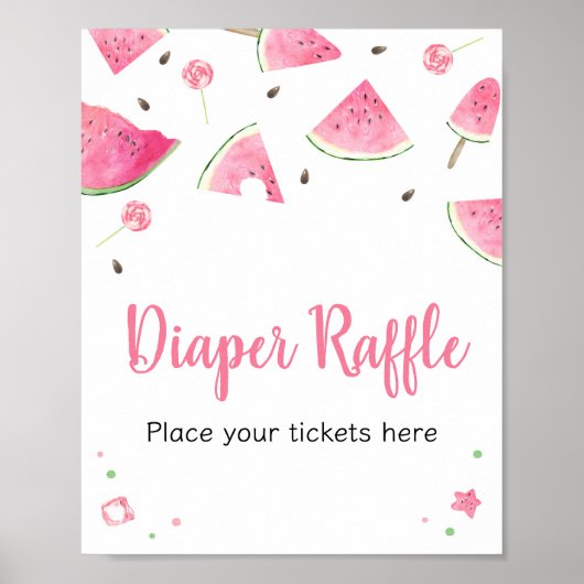 Sweet Little Baby Watermelon Diaper Raffle Poster (Vorne)