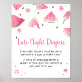 Sweet Little Baby Watermelon Spate Night Diapers Poster (Vorne)