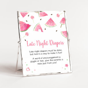 Sweet Little Baby Watermelon Spate Night Diapers Poster