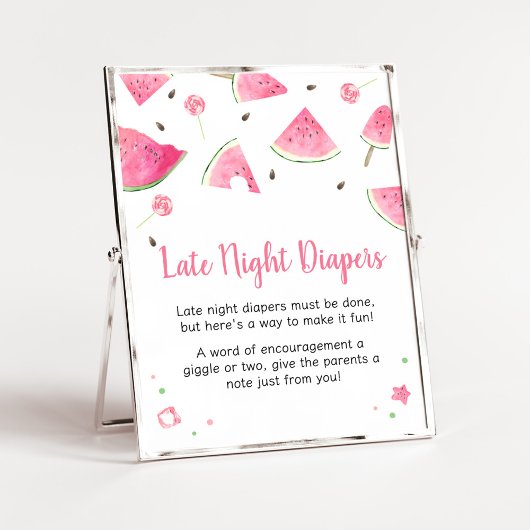 Sweet Little Baby Watermelon Spate Night Diapers Poster