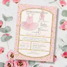Sweet Little Ballerina Baby Girl Dusche Gold