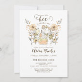 Sweet Little Bee Girl Babydusche Einladung (Vorderseite)