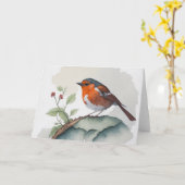 Sweet Little Bird auf einem unbedachten Gruß in ei Karte (Gelbe Blume)