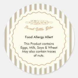 Sweet Little Bites Bakery Food Allergy Allert Runder Aufkleber