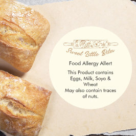 Sweet Little Bites Bakery Food Allergy Allert Runder Aufkleber