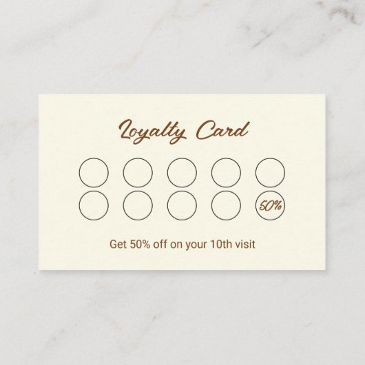 Sweet Little Bites Bakery Reward Loyalty Card Visitenkarte (Rückseite)