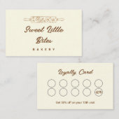 Sweet Little Bites Bakery Reward Loyalty Card Visitenkarte (Vorne/Hinten)