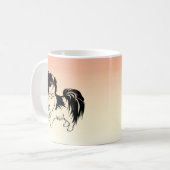 Sweet Little Black and White Hunde auf Orange Tass Kaffeetasse (Vorderseite Links)