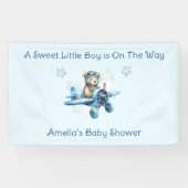 Sweet Little Boy on Way Baby Shower Banner (Horizontal)