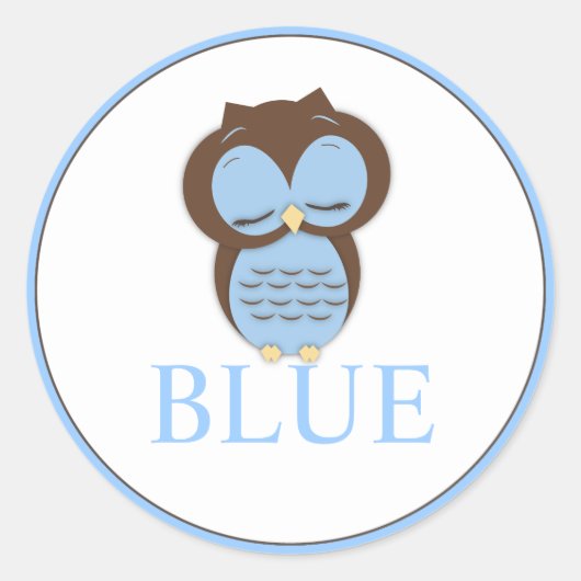 Sweet Little Boy Owl Gender Reveal Team BLUE Runder Aufkleber (Vorderseite)