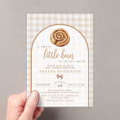 Sweet Little Bun in Oven Neutral Baby Shower Acryleinladungen (Insitu (Handheld))