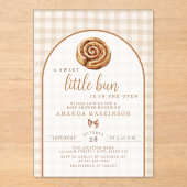 Sweet Little Bun in Oven Neutral Baby Shower Acryleinladungen (Vorderseite)